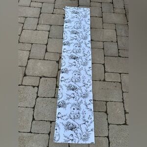 The Farm House gray and white Birdhouse /stripped table Runner